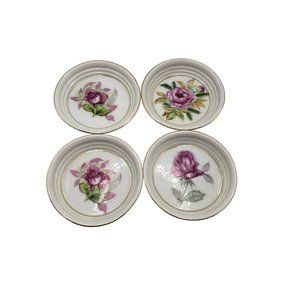 Original Dee Bee Co Imports Floral White Ring Jewelry Small Trinket Dish Bowl Vt